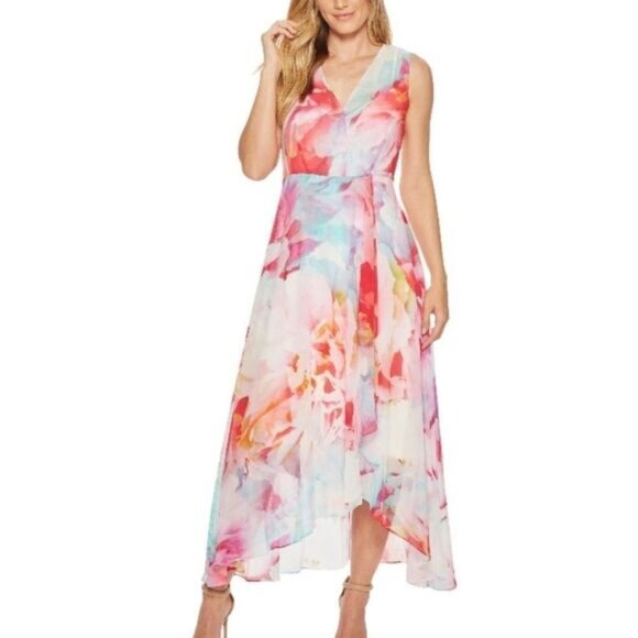 Calvin Klein floral sleeveless midi dress size 6 - Picture 2 of 16